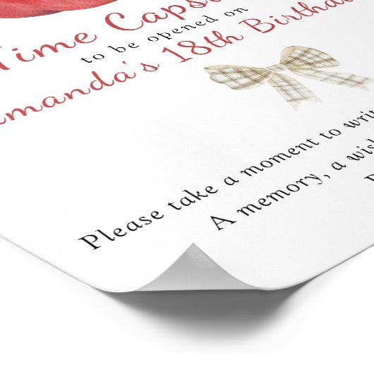 Waterverf Apple Time Capsule 1e verjaardag Poster (Hoek)