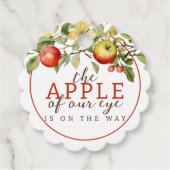 Waterverf Apple van Onze Eye Herfst Baby shower Bedankjes Labels (Voorkant)