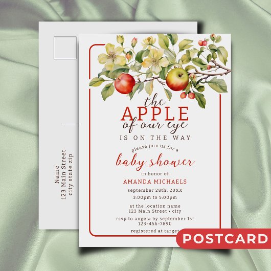 Waterverf Apple van Onze Eye Herfst Baby shower Briefkaart