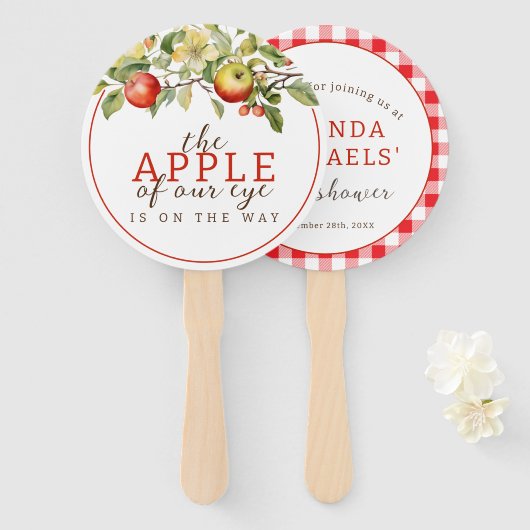 Waterverf Apple van Onze Eye Herfst Baby shower Handwaaier (Voorkant en achterkant)