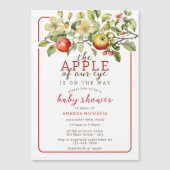 Waterverf Apple van Onze Eye Herfst Baby shower Magnetische Uitnodiging (Voorkant)