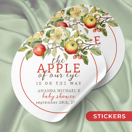 Waterverf Apple van Onze Eye Herfst Baby shower Ronde Sticker