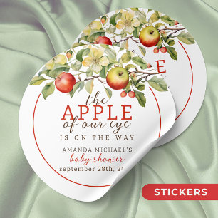 Waterverf Apple van Onze Eye Herfst Baby shower Ronde Sticker