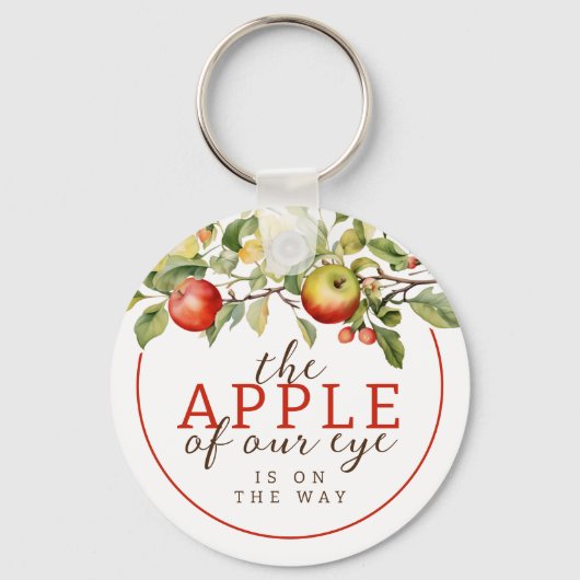 Waterverf Apple van Onze Eye Herfst Baby shower Sleutelhanger (Voorkant)