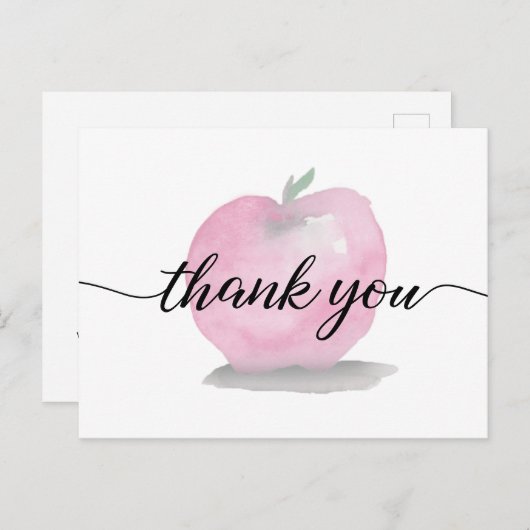 Waterverf Apple-waardering van docent Custom Briefkaart (Voorkant / Achterkant)