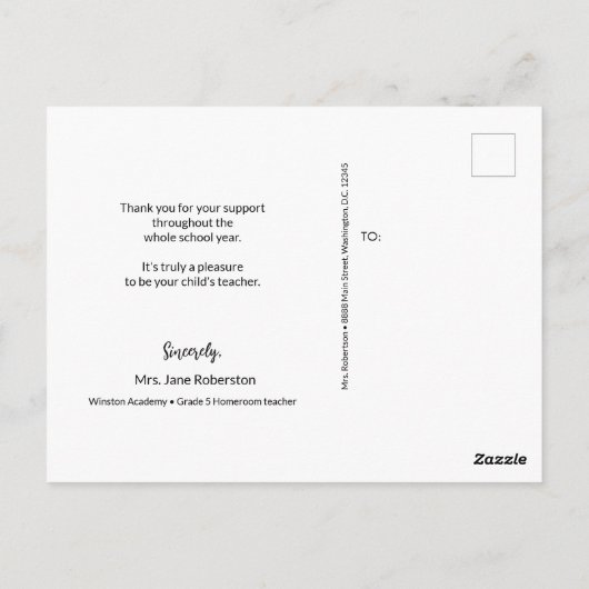 Waterverf Apple-waardering van docent Custom Briefkaart (Achterkant)