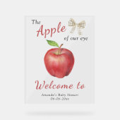 Waterverf Apple Welkom baby shower Party Acryl Bord (Voorkant)