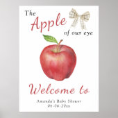 Waterverf Apple Welkom baby shower Party Poster (Voorkant)