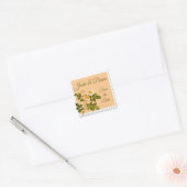 Waterverf Appleblossom Stem Vierkante Sticker (Envelop)