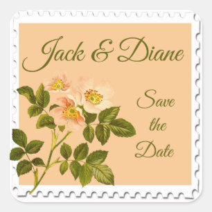 Waterverf Appleblossom Stem Vierkante Sticker