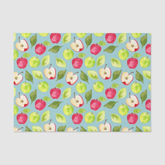 Waterverf Apples Fruit Pattern Tissuepapier (Voorkant)