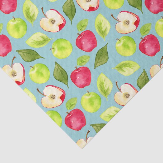 Waterverf Apples Fruit Pattern Tissuepapier (Detail)