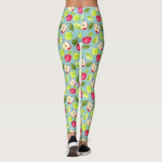 Waterverf Apples Patroon Leggings (Achterkant)