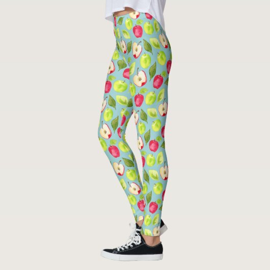 Waterverf Apples Patroon Leggings (Links)