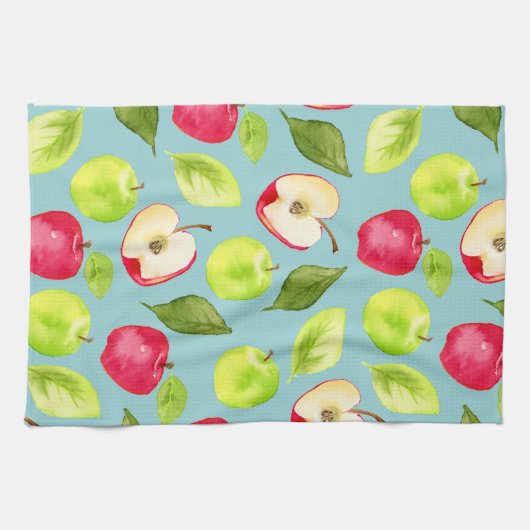 Waterverf Apples Patroon Theedoek (Horizontaal)