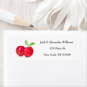 Waterverf Apples Red Farmhouse Return Address Etiket (Insitu)