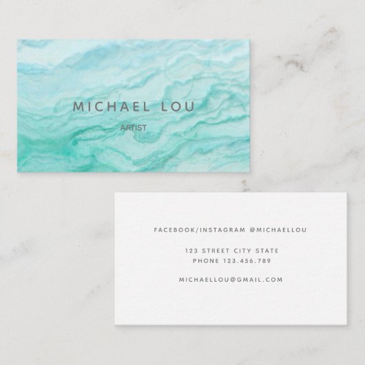 Waterverf Aqua Artistieke Unieke Visitekaartje (Voorkant / Achterkant)
