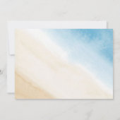 Waterverf Aqua Blauw Op De Zee Bruiloft Save The Date (Achterkant)
