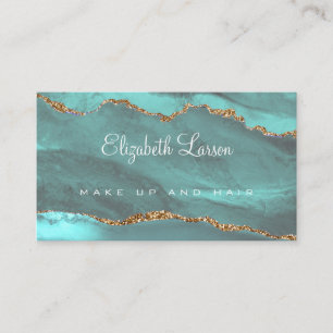 Waterverf Aqua Blue Glitter Agaat Make-up Artiest Visitekaartje
