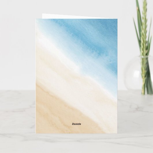 Waterverf Aqua Blue op het Zee bruiloft Bedankkaart (Achterkant)