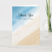 Waterverf Aqua Blue op het Zee bruiloft Bedankkaart (Voorkant)
