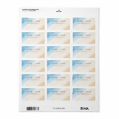Waterverf Aqua Blue op het Zee bruiloft Etiket (Full Sheet)