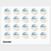 Waterverf Aqua Blue op het Zee bruiloft Ronde Sticker (Vel)