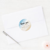 Waterverf Aqua Blue op het Zee bruiloft Ronde Sticker (Envelop)