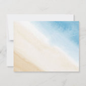 Waterverf Aqua Blue op het Zee bruiloft RSVP Kaartje (Achterkant)