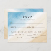 Waterverf Aqua Blue op het Zee bruiloft RSVP Kaartje (Voorkant / Achterkant)