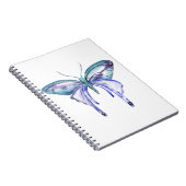 waterverf aqua blue paarse vlinder notitieboek (Rechterzijde)