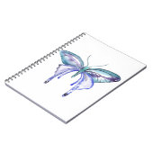 waterverf aqua blue paarse vlinder notitieboek (Linkerzijde)