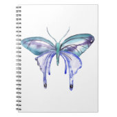 waterverf aqua blue paarse vlinder notitieboek (Voorkant)