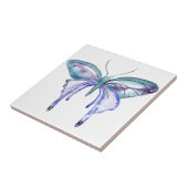 waterverf aqua blue paarse vlinder tegeltje (Zijkant)