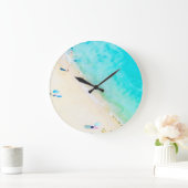 Waterverf Aqua Blue Tropical Beach Grote Klok (Huis)