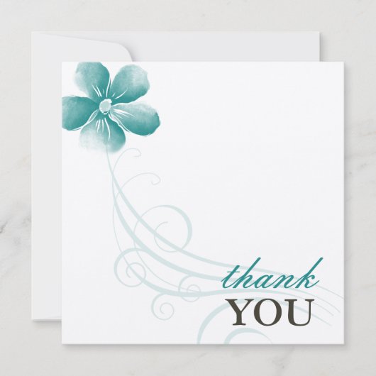 Waterverf Aqua Blue Weddenschap Bedankt kaarten (Voorkant)