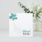 Waterverf Aqua Blue Weddenschap Bedankt kaarten (Staand voorkant)