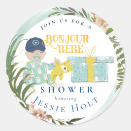 Waterverf Aqua Bonjour Jongen BabyClassic Ronde Ronde Sticker