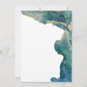 Waterverf Aqua Bruiloft Uitnodigen Kaart (Achterkant)