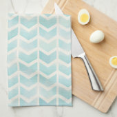 Waterverf Aqua Cream Chevron Kitchen Towel Theedoek (Quarter Fold)