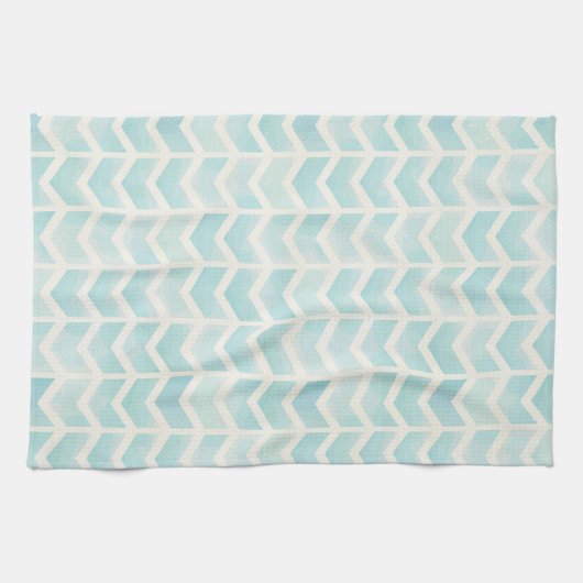 Waterverf Aqua Cream Chevron Kitchen Towel Theedoek (Horizontaal)