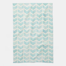 Waterverf Aqua Cream Chevron Kitchen Towel