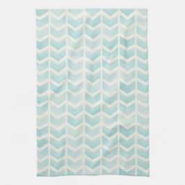 Waterverf Aqua Cream Chevron Kitchen Towel Theedoek