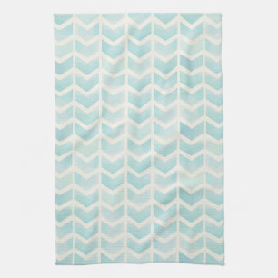 Waterverf Aqua Cream Chevron Kitchen Towel Theedoek