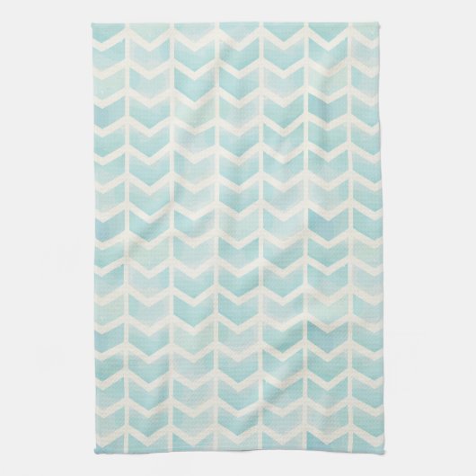 Waterverf Aqua Cream Chevron Kitchen Towel Theedoek (Verticaal)
