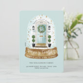 Waterverf Aqua door sneeuw Wereldbol Nieuwe startf Feestdagenkaart (Staand voorkant)