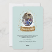 Waterverf Aqua door sneeuw Wereldbol Nieuwe startf Feestdagenkaart (Achterkant)