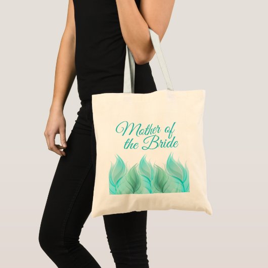 Waterverf Aqua Feathers Moeder van de Bruid Tote Bag (Voorkant (product))