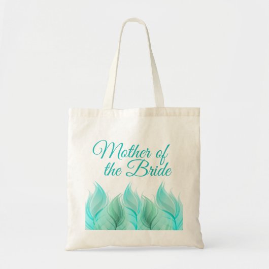 Waterverf Aqua Feathers Moeder van de Bruid Tote Bag (Voorkant)