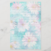 Waterverf Aqua Floral Briefpapier (Voorkant)
